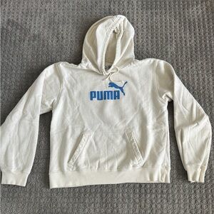 Puma Cream Hoodie with Blue Logo
